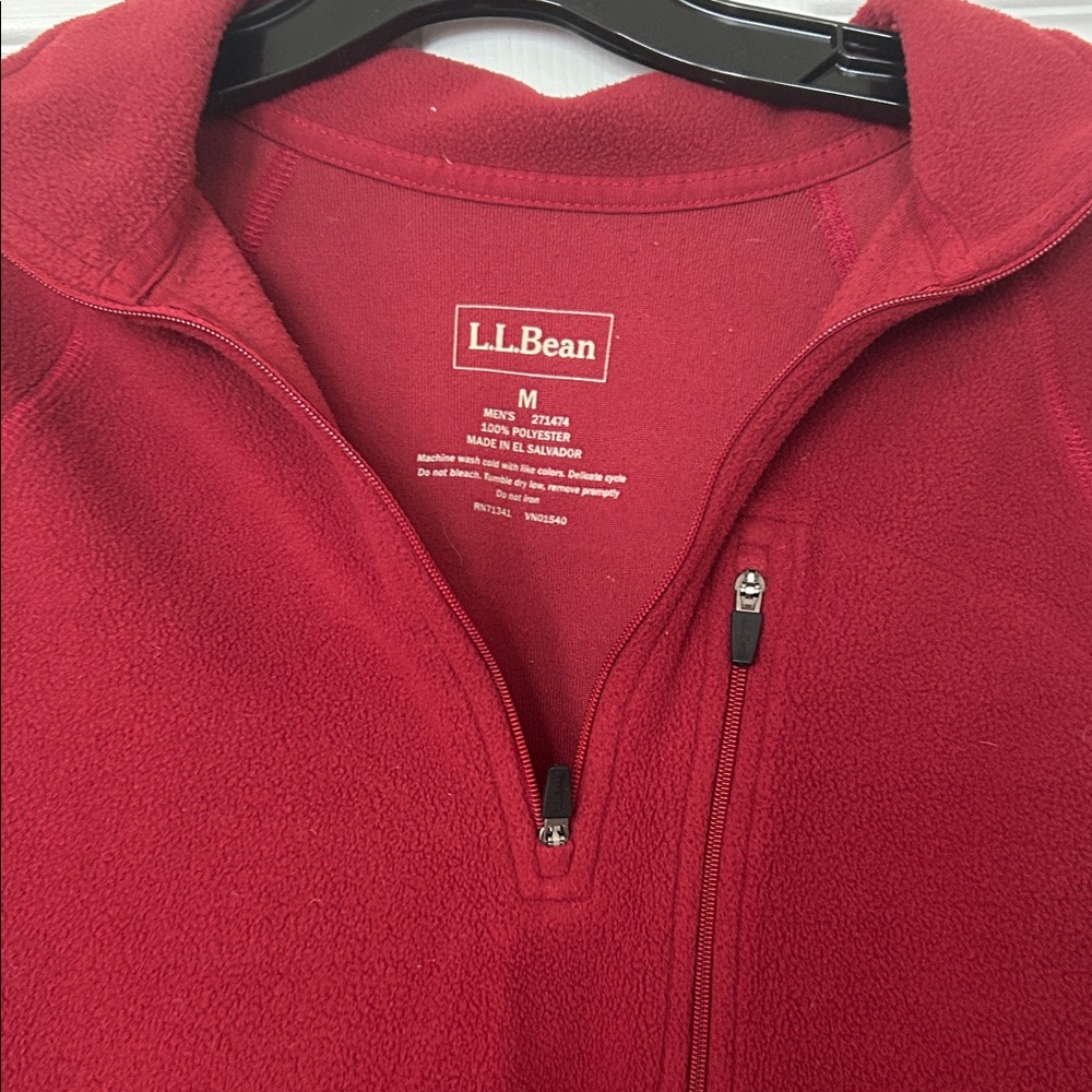 L.L. Bean Men's Burgundy Zip-Up Sweater